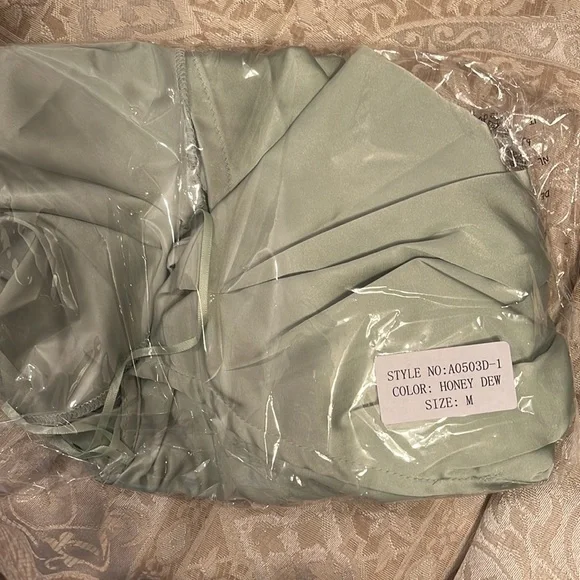 Isabelle’s Cabinet- Nowhere to go Honey Dew Slip Dress - Picture 3 of 5